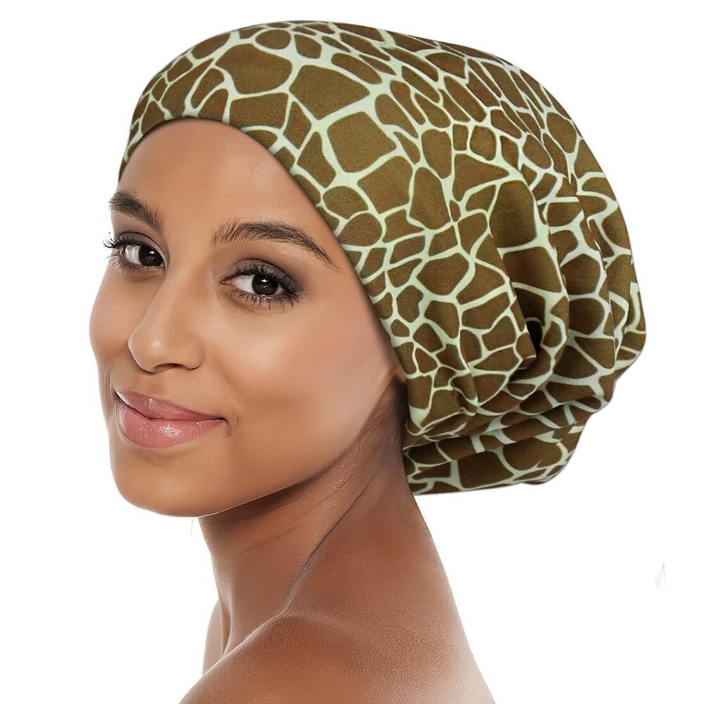 4456 Adjustable Satin Lined Cap Frizzy Hair Beanie
